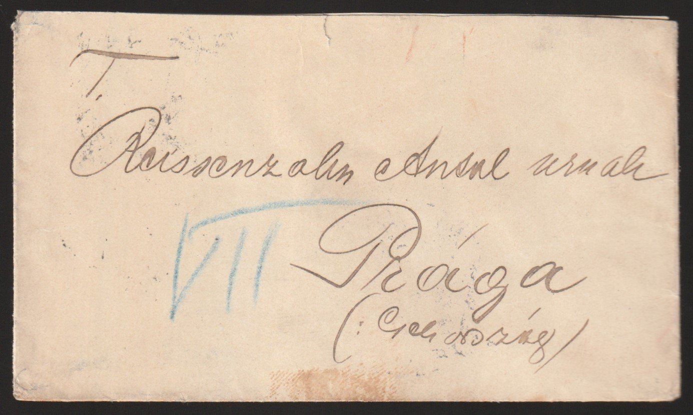 1900. KIRÁLY HELMECZ, Prágába feladott kisalakú (hölgy levél)