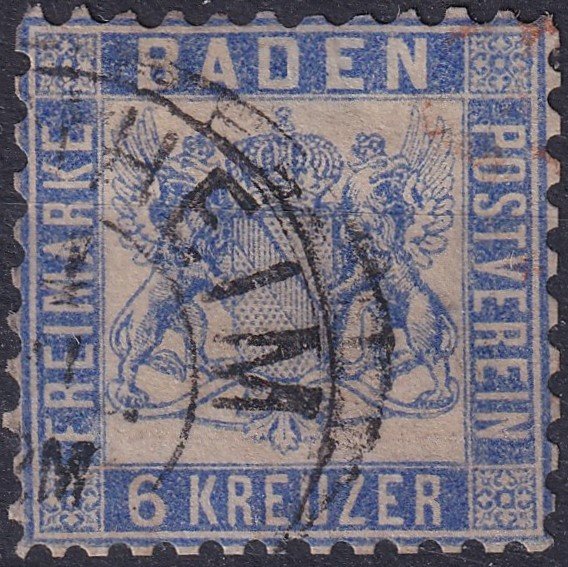 1862. Német-Államok - Baden, 6 Kr