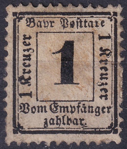 1870. Német-Államok - Bajorország 1kr portó