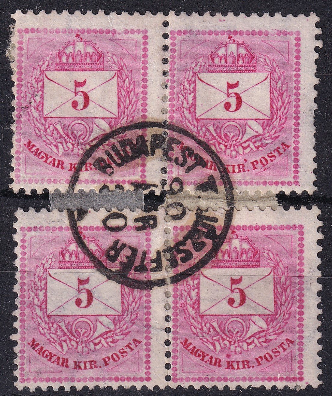 BUDAPEST V.JÓZSEF TÉR - két bélyegen látványos és ismétlődő lemezhibák!