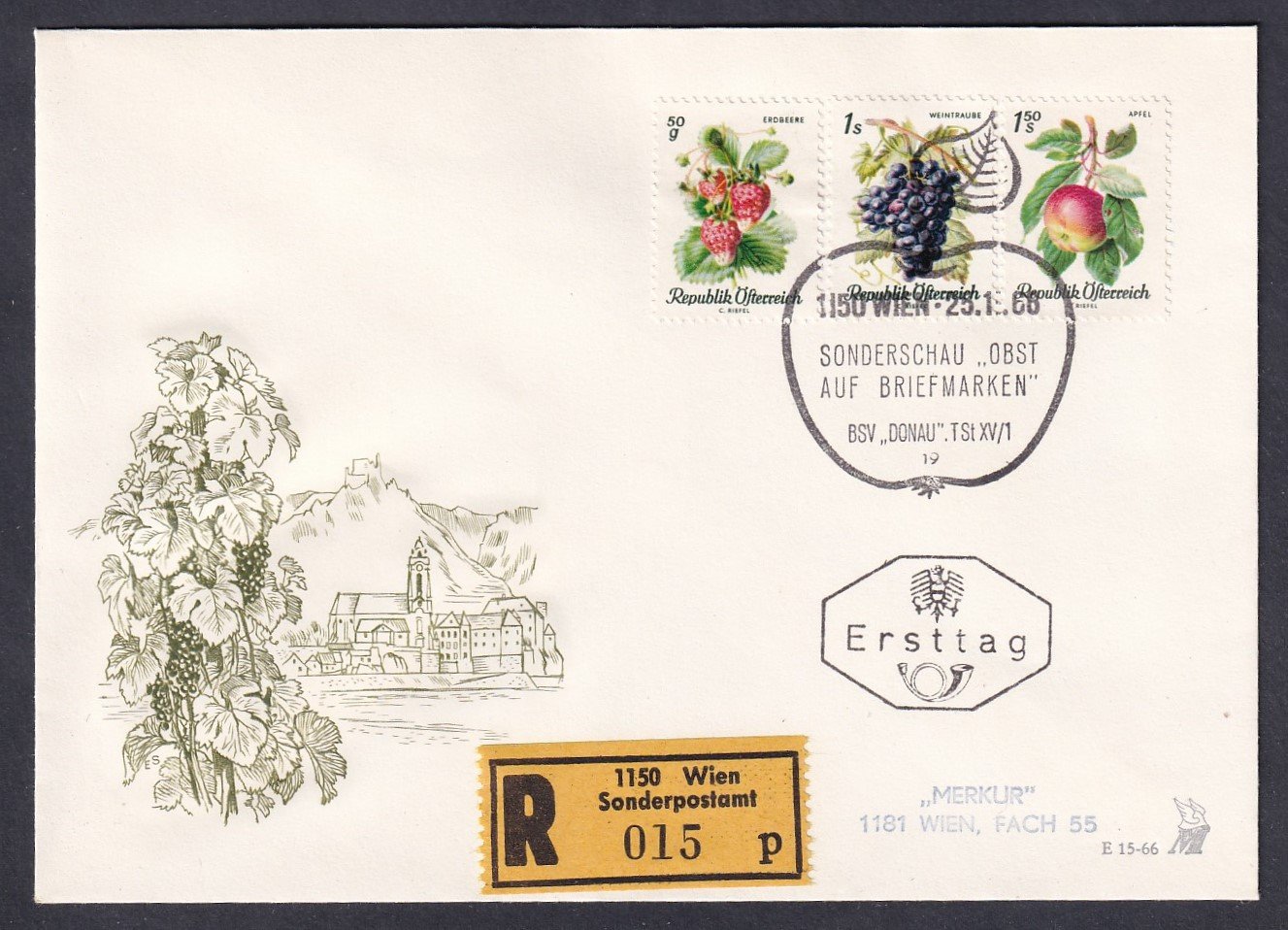 1968. Bécs, Bélyegkiállítás alkalmi ajánlott boríték