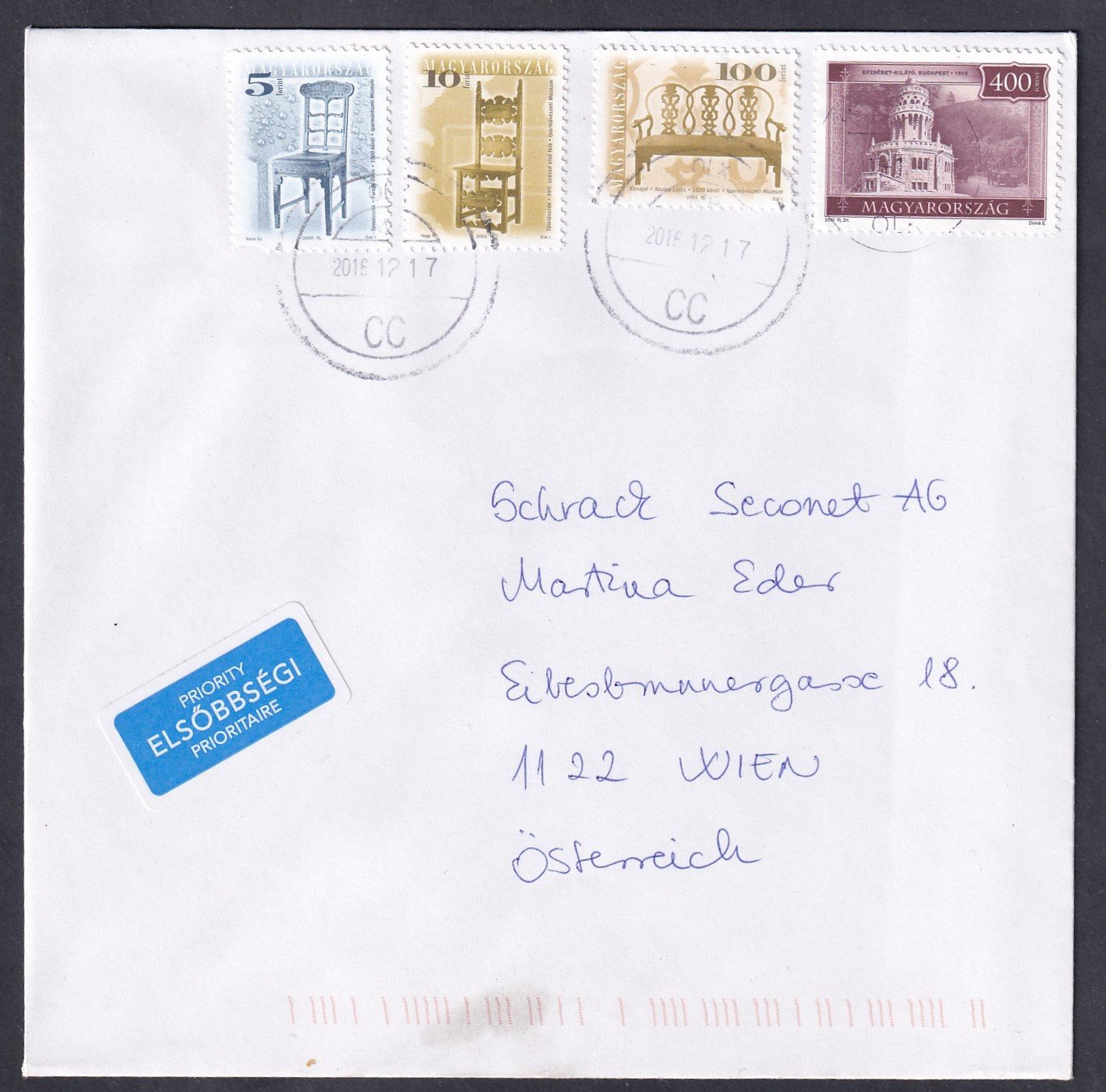 1918. Bécsbe feladott elsőbbségi levél csak bélyeggel - ezek már ai igazi ritkaságok a modern filatéliában :)