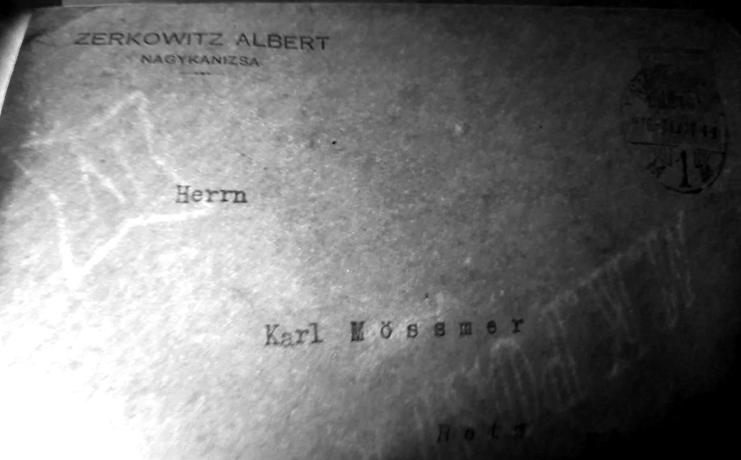 1916. Nagykanizsa, Retzbe feladott levél. 1900-as kiadású borítékVízjel: VIII. + számvízjellel (3,2 mm-es számjegy). Rendkívül ritka számvízjeles boríték. /R/