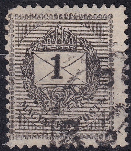 1889. 1kr - külön nyomott VASTAG!! értékszámmal ritka darab! (rövid sarok fog)