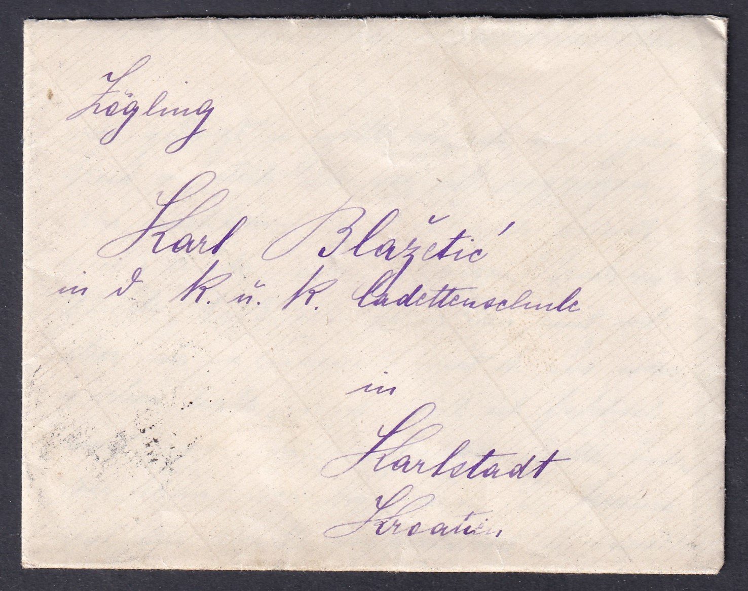 1903. ZÁGRÁB / ZAGREB, KÁROLYVÁROS / KARLOVAC-ba feladott kiaslakú levél teljes tartalommal