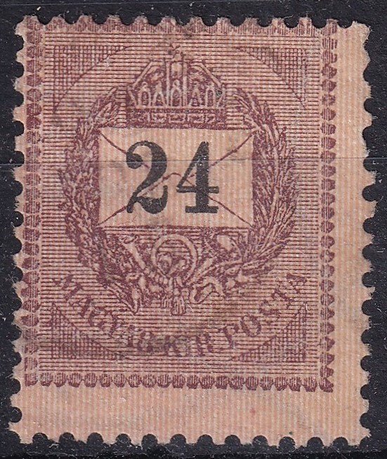 1889. 24kr (nagyon halvány bélyegzéssel) alapvonalkázása szokatlanul vastag!