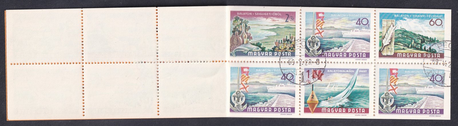 1969. Balaton bélyegfüzet, PÉCS – korabeli bélyegzéssel