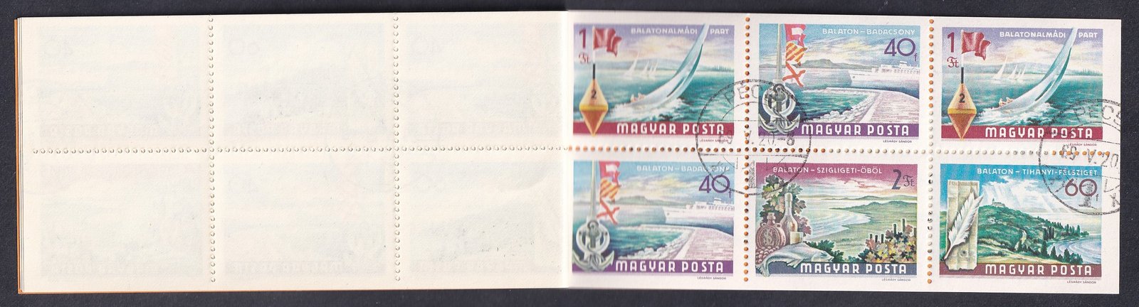 1969. Balaton bélyegfüzet, PÉCS – korabeli bélyegzéssel