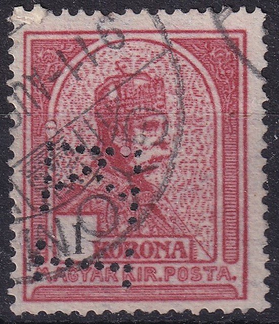 *KI* perfin bélyeg - 1 Korona!