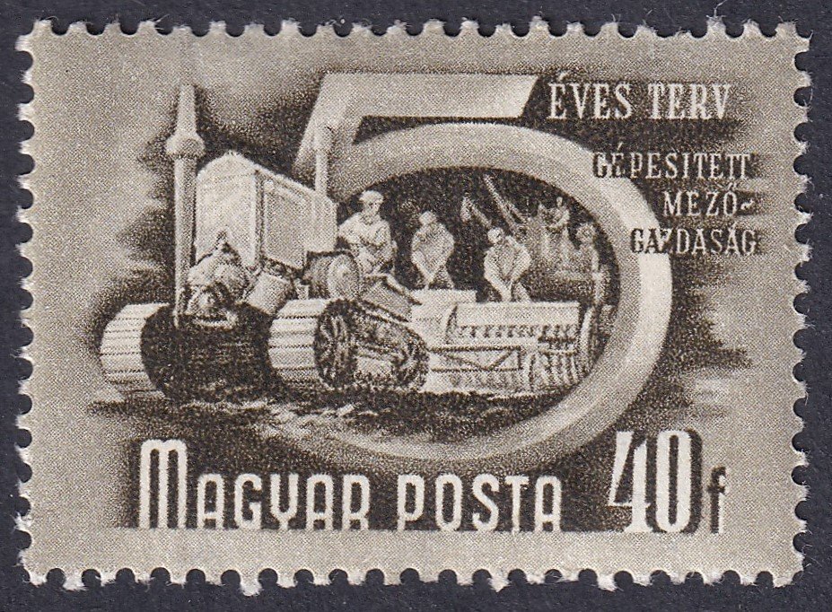 1951. Ötéves terv II. 40f számvízjellel