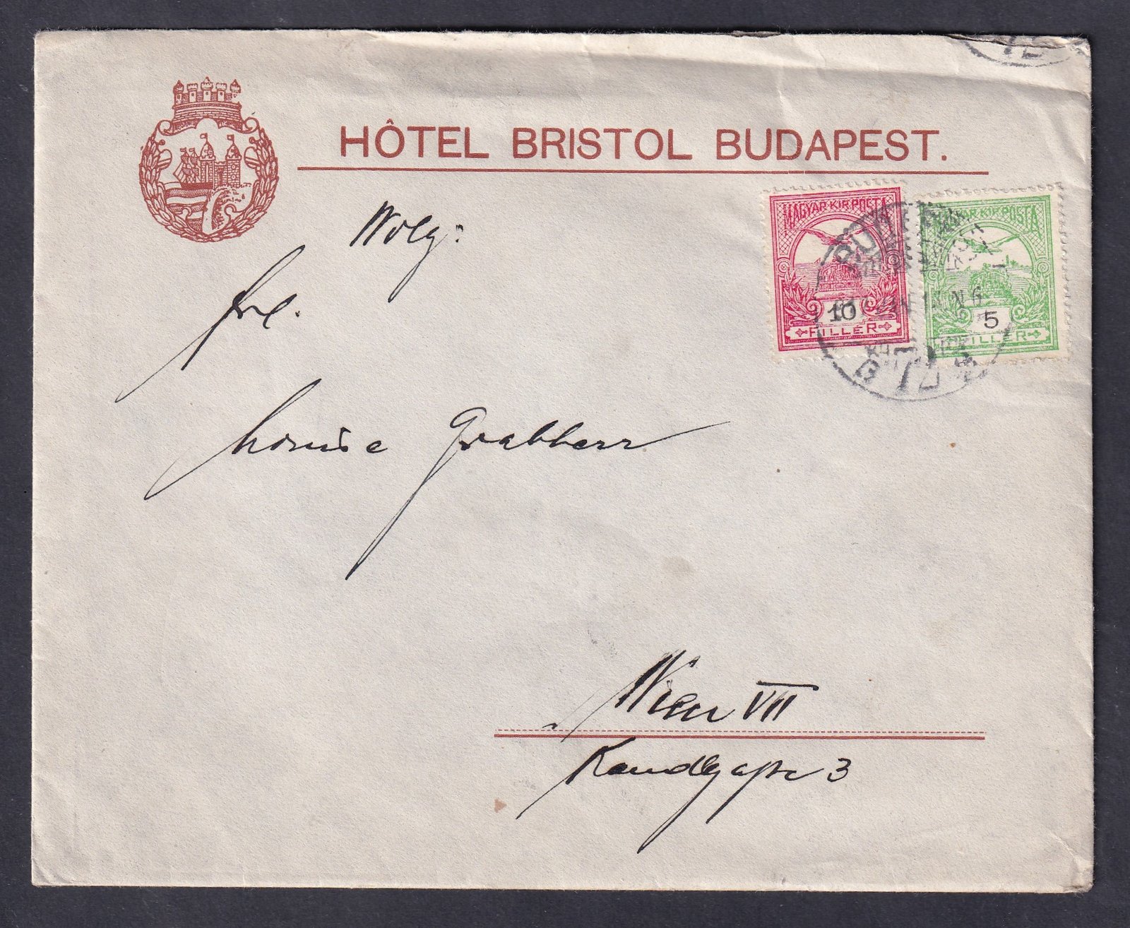 1917. Budapest, Bécsbe feladott levél, teljes tartalommal