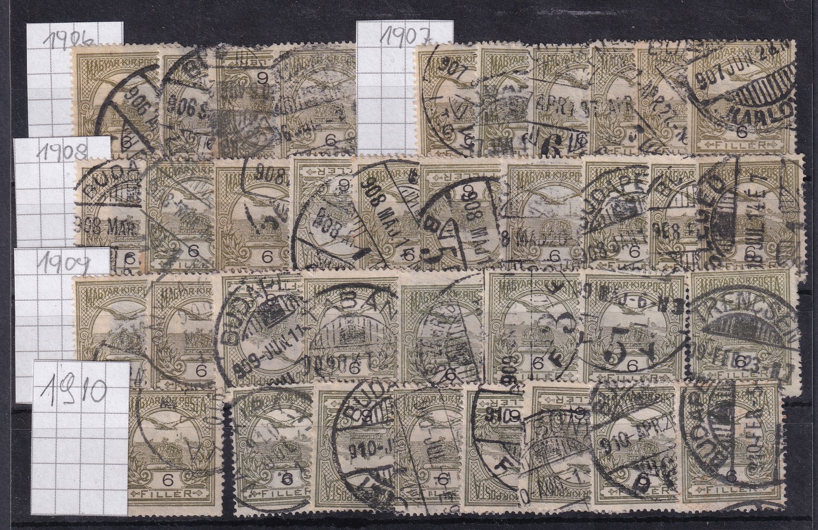 IMG_20260112_0029 Turul speciálgyűjtemény részlet - "6f felhasználása 1904-1910"