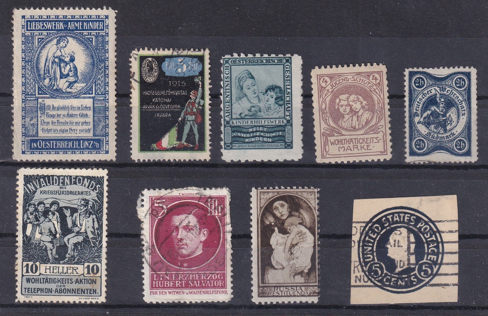 Vegyes levélzárok (1 db díjjegyes kivágás)