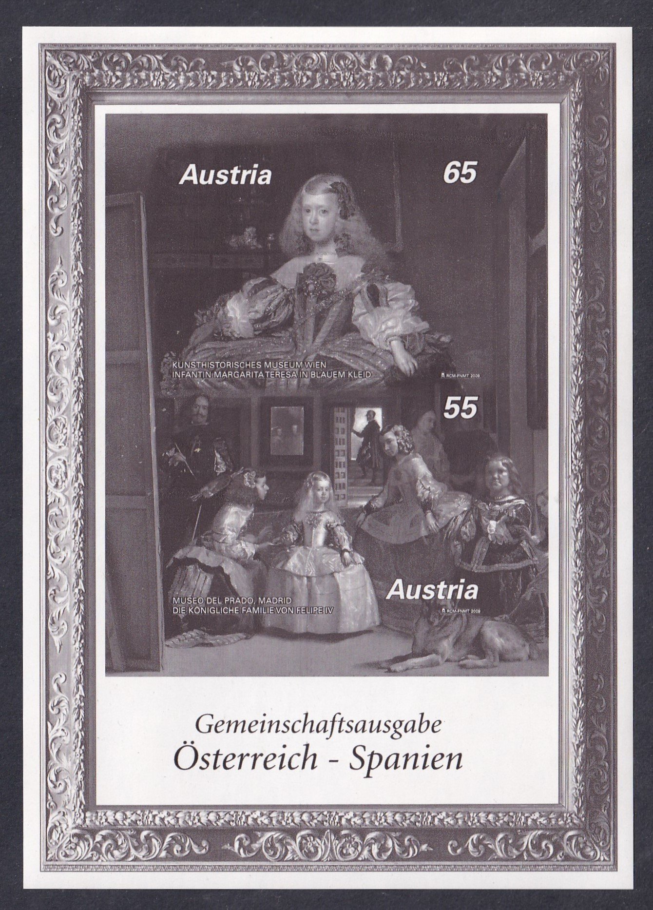 2009. Ausztria – FESTÉSZET Osztrák-Spanyol közös kibocsátás blokk - feketenyomat