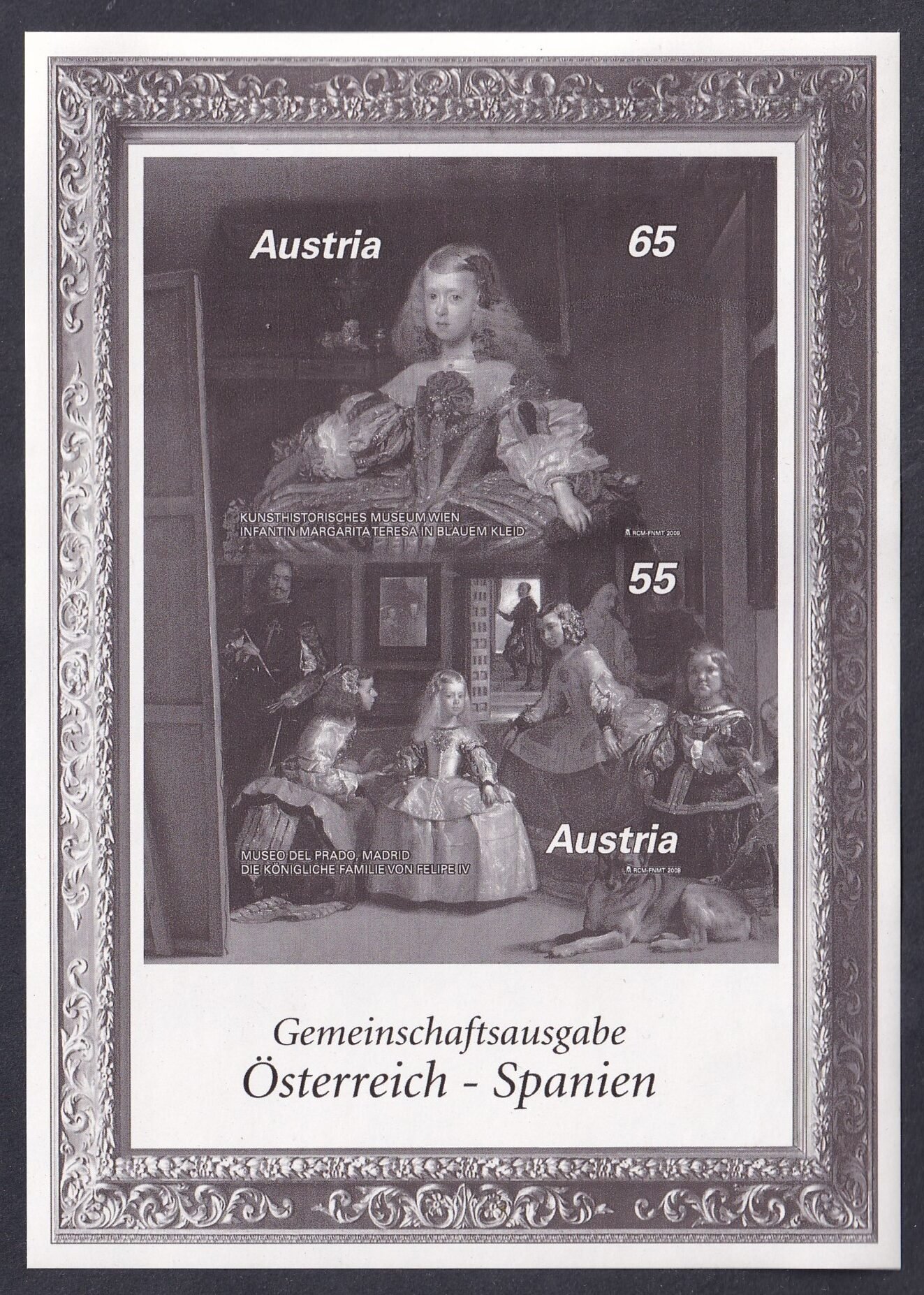 2009. Ausztria – FESTÉSZET Osztrák-Spanyol közös kibocsátás blokk – feketenyomat