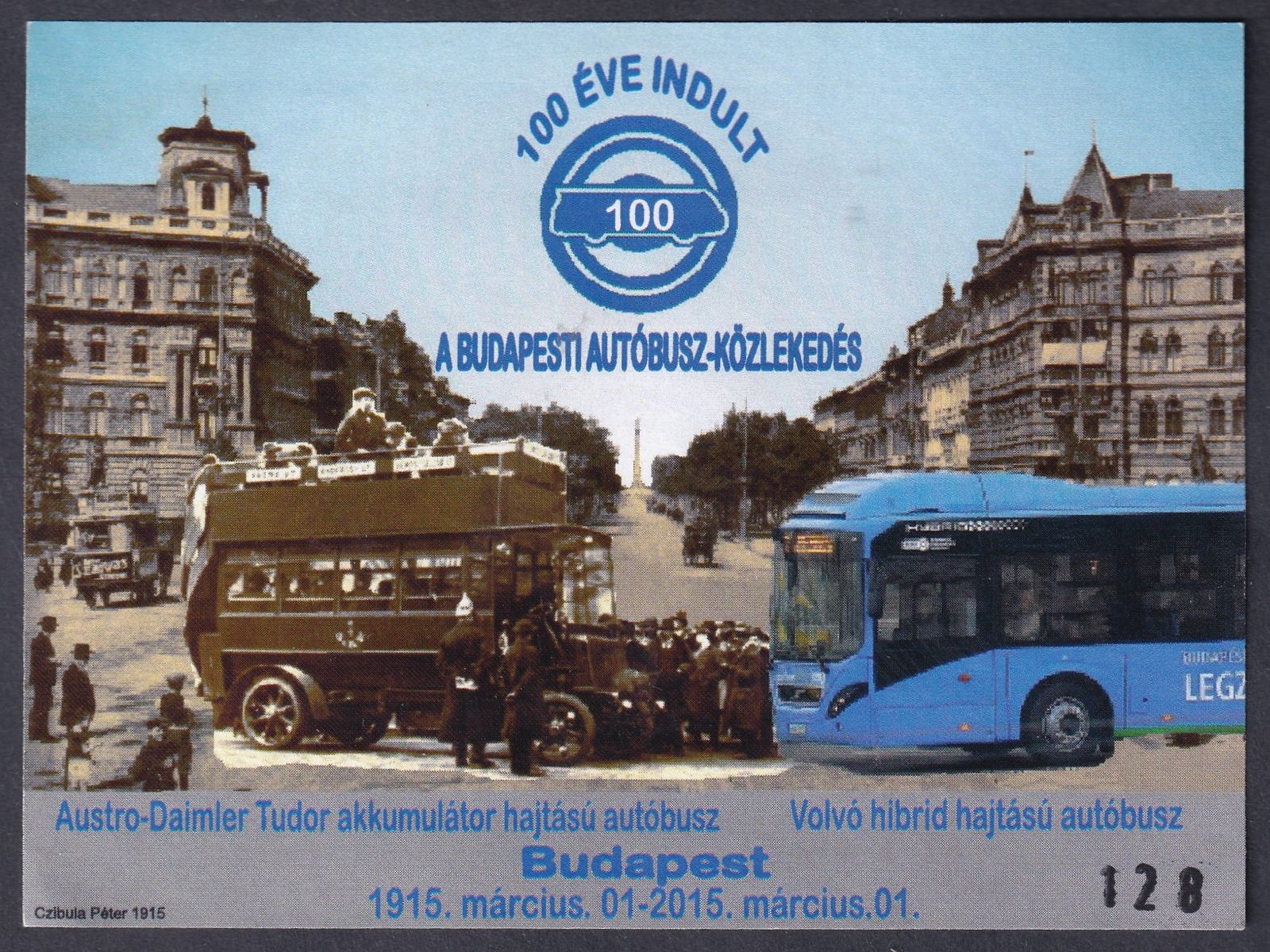 100 éve indult a Budapesti autóbusz közlekedés - emlékív