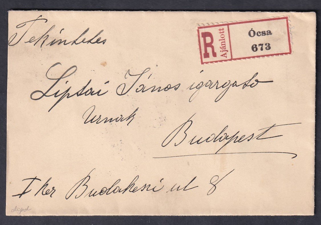IMG_20260119_0079 1917. Ócsa, Budapestre feladott ajánlott levél