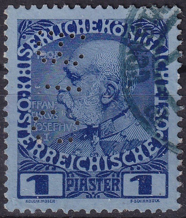 Ausztria, Levante posta – perfin „BIO” (Bank of Imperial Ottoman) perfin bélyef