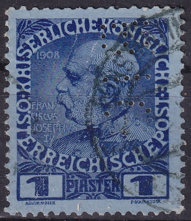 Austria, Levante posta - perfin "BIO" (Bank of Imperial Ottoman) perfin bélyef