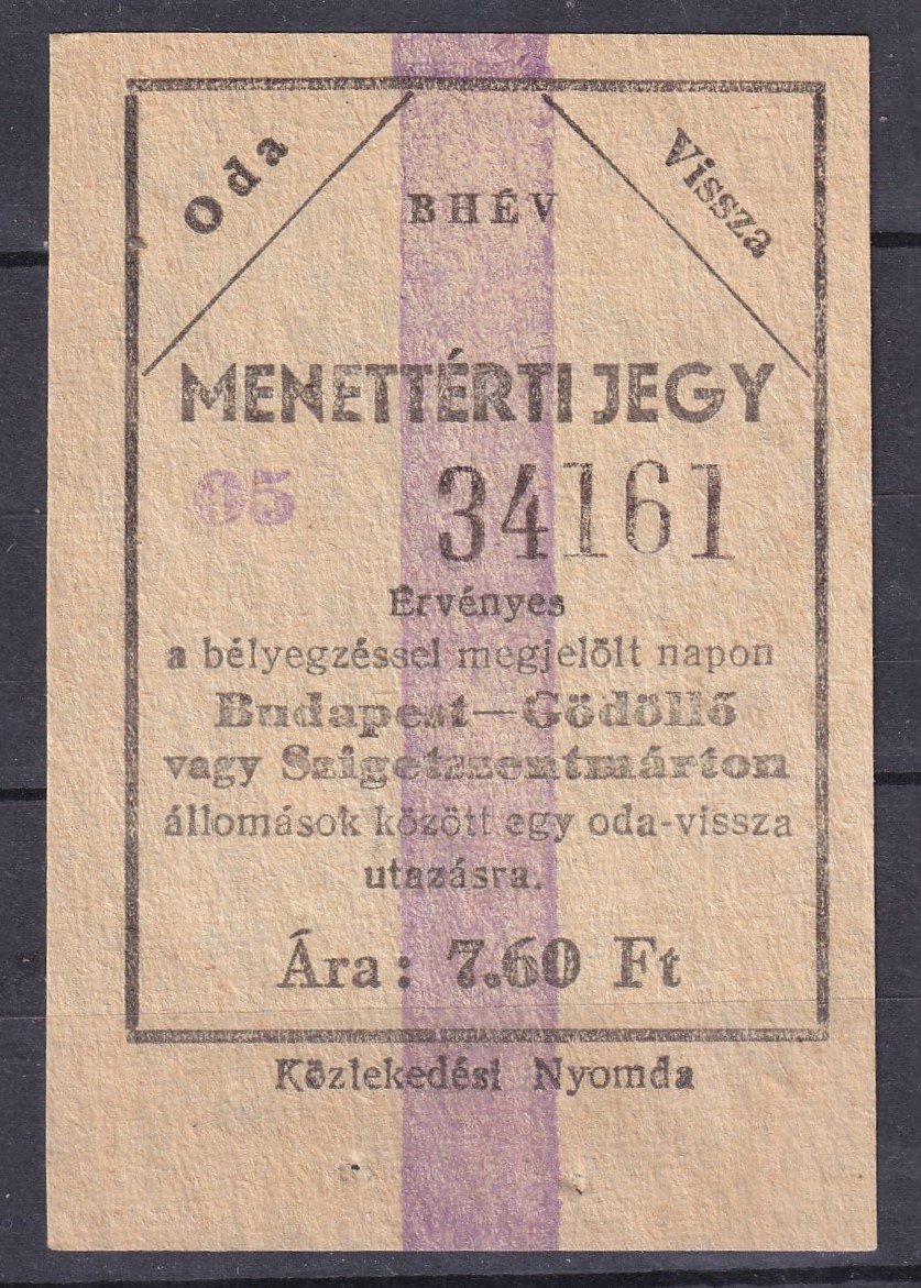 BHÉV – Menettérti jegy – 7,60 Ft (használatlan)