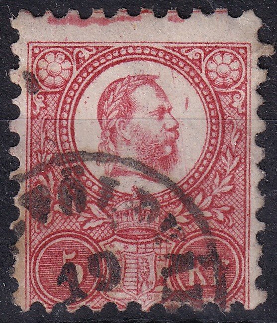 1871. Réznyomat 5kr látványos varrat folttal