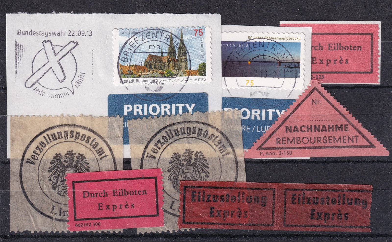 Vegyes Osztrák postai ragjegyek