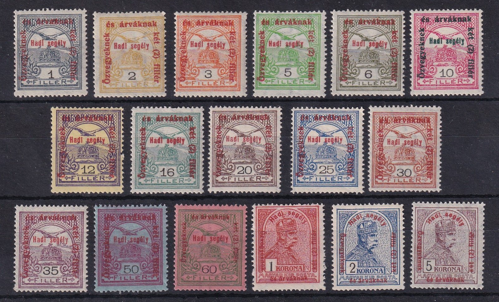 1915. Hadisegély II. postatiszta sor