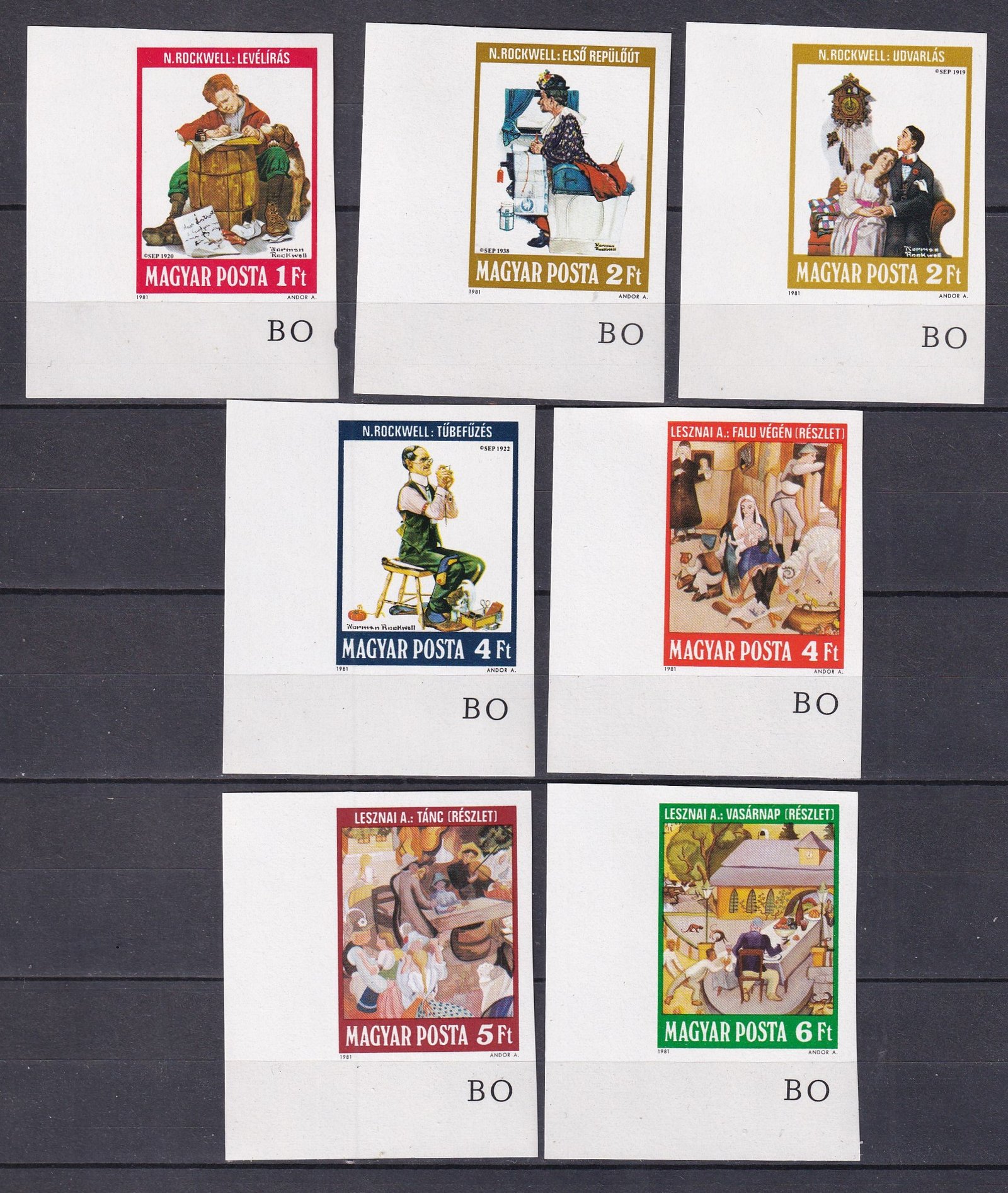 IMG_20260128_0005 1981. Festmények XVIII. ívsarki vágott sor (ívszélen betű jelzésekkel)