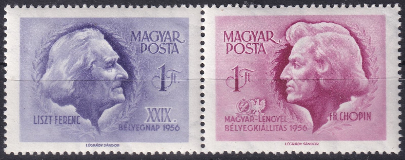 1956. Bélyegnap összefüggő pár