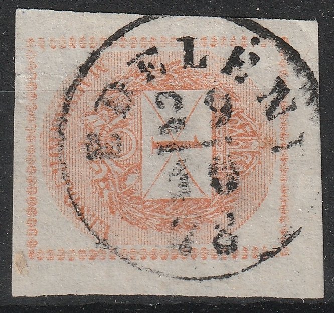 1874. Hírlapbélyeg, száraznyomat - EDELÉNY bélyegzésssel