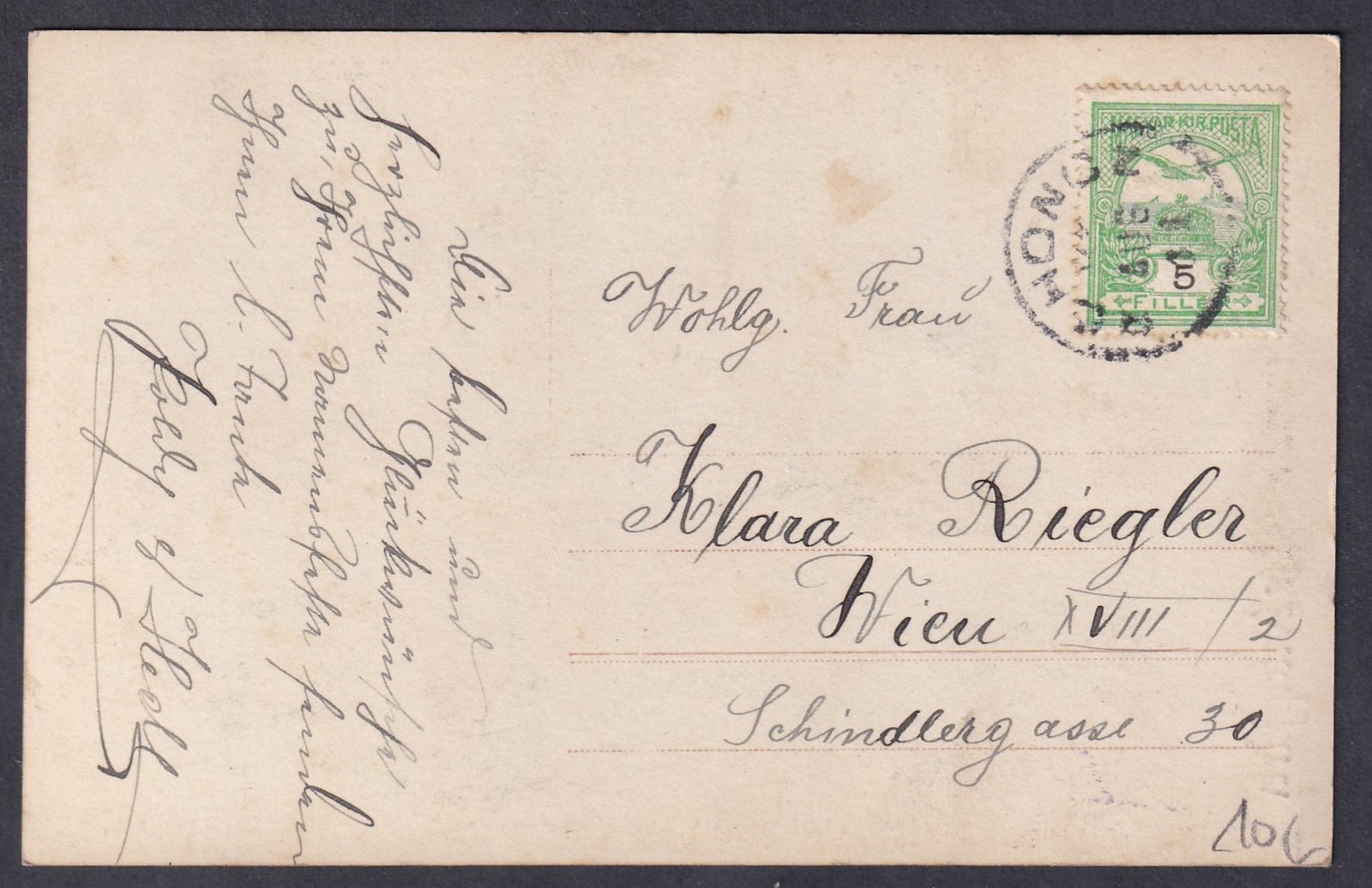 191? ROHONCZ, Bécsbe feladott képeslap