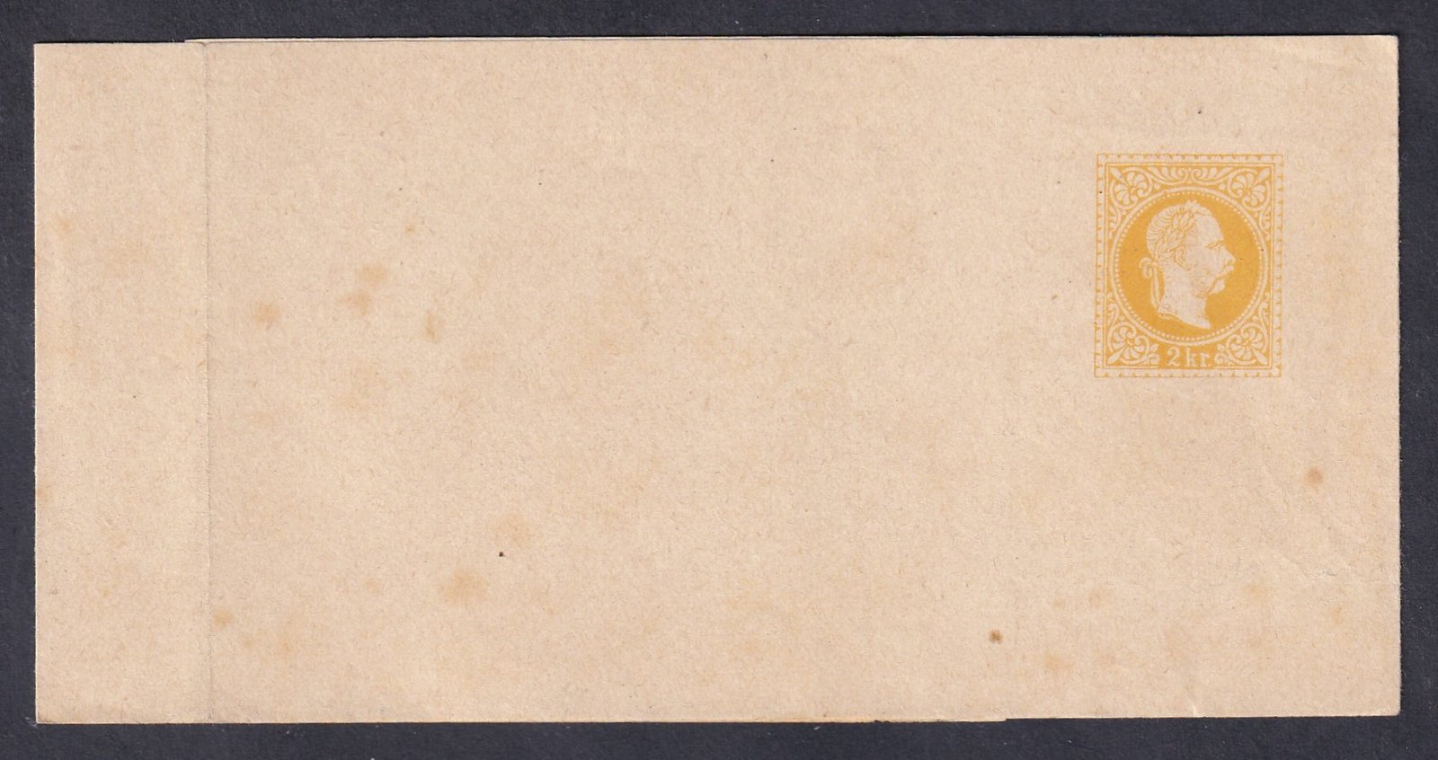 1872. Ausztria, 2kr díjjegyes címszlag (teljes)