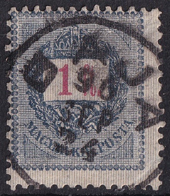 1889. 1Ft erősen elcsúszott fogazással - BAJA