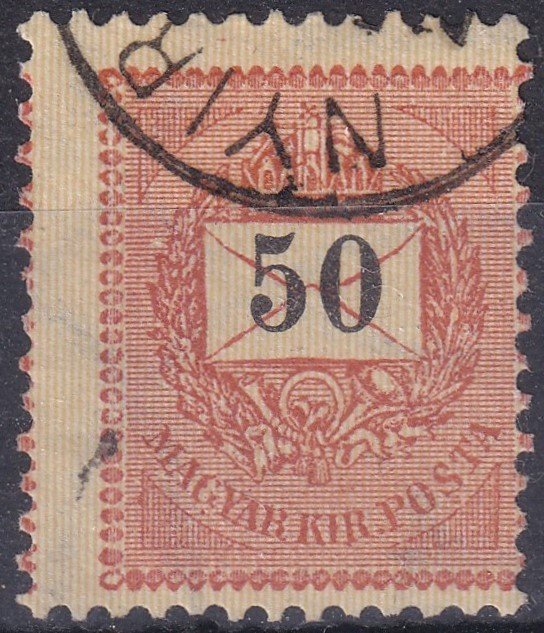 1889. 50kr /E/ elcsúszott fogazással