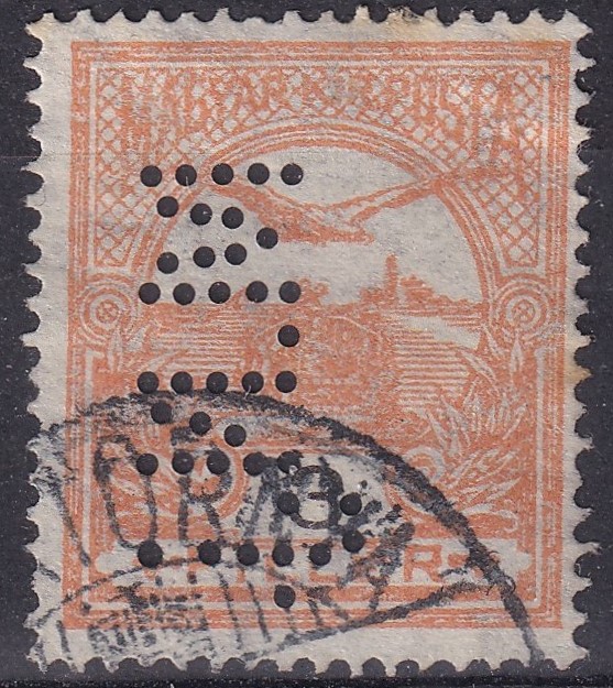 *M.N.j.* perfin bélyeg