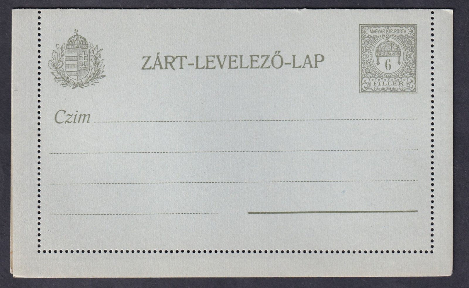 6f használatlan Zárt levelezőlap