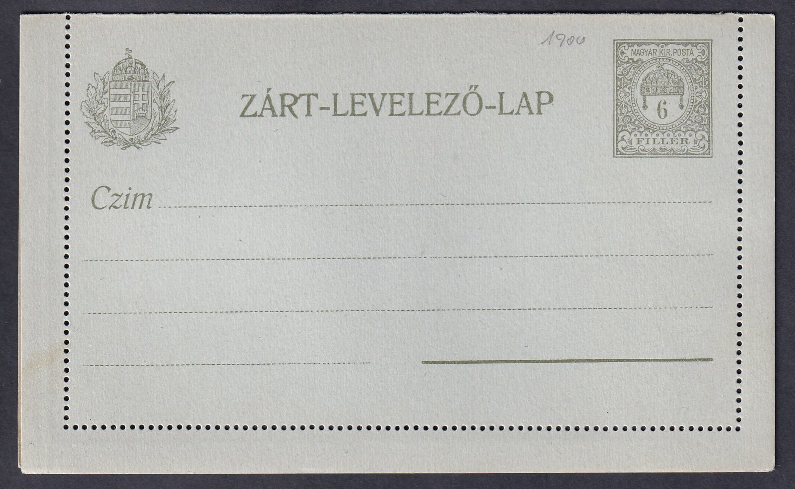 6f használatlan Zárt levelezőlap