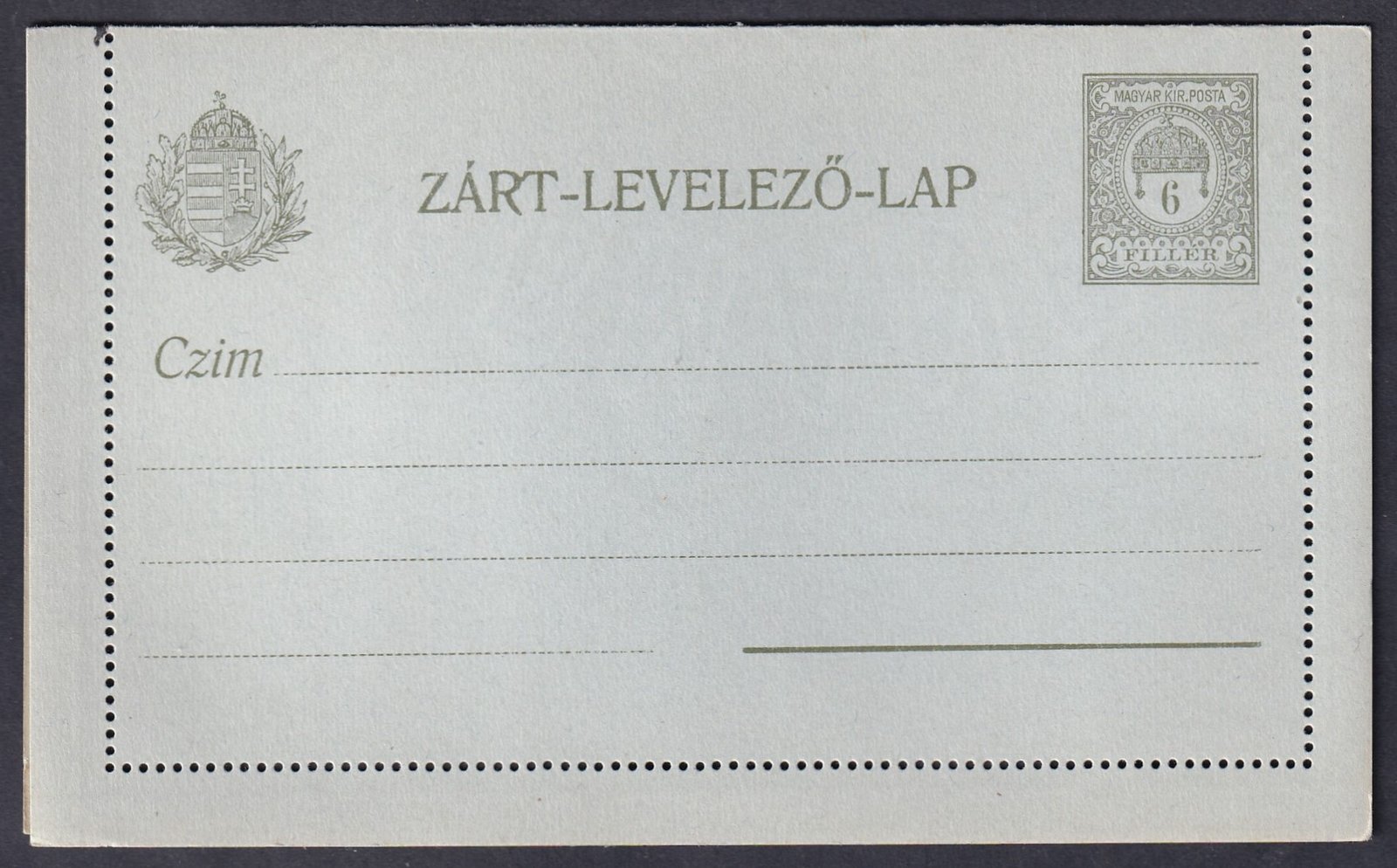 6f használatlan Zárt levelezőlap