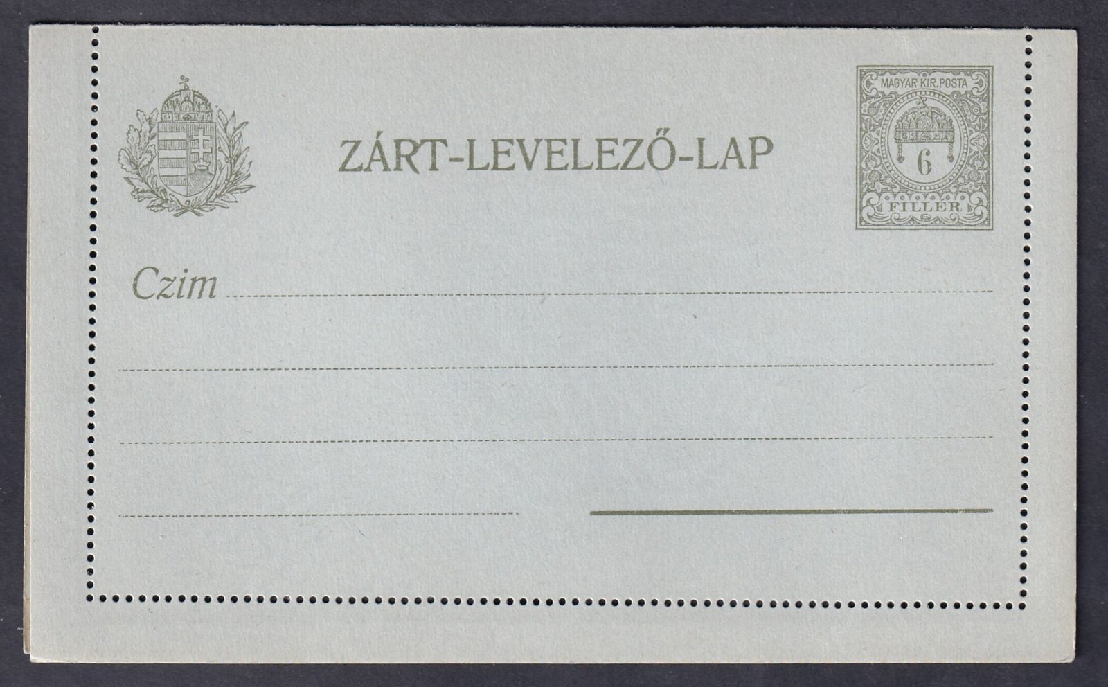 6f használatlan Zárt levelezőlap