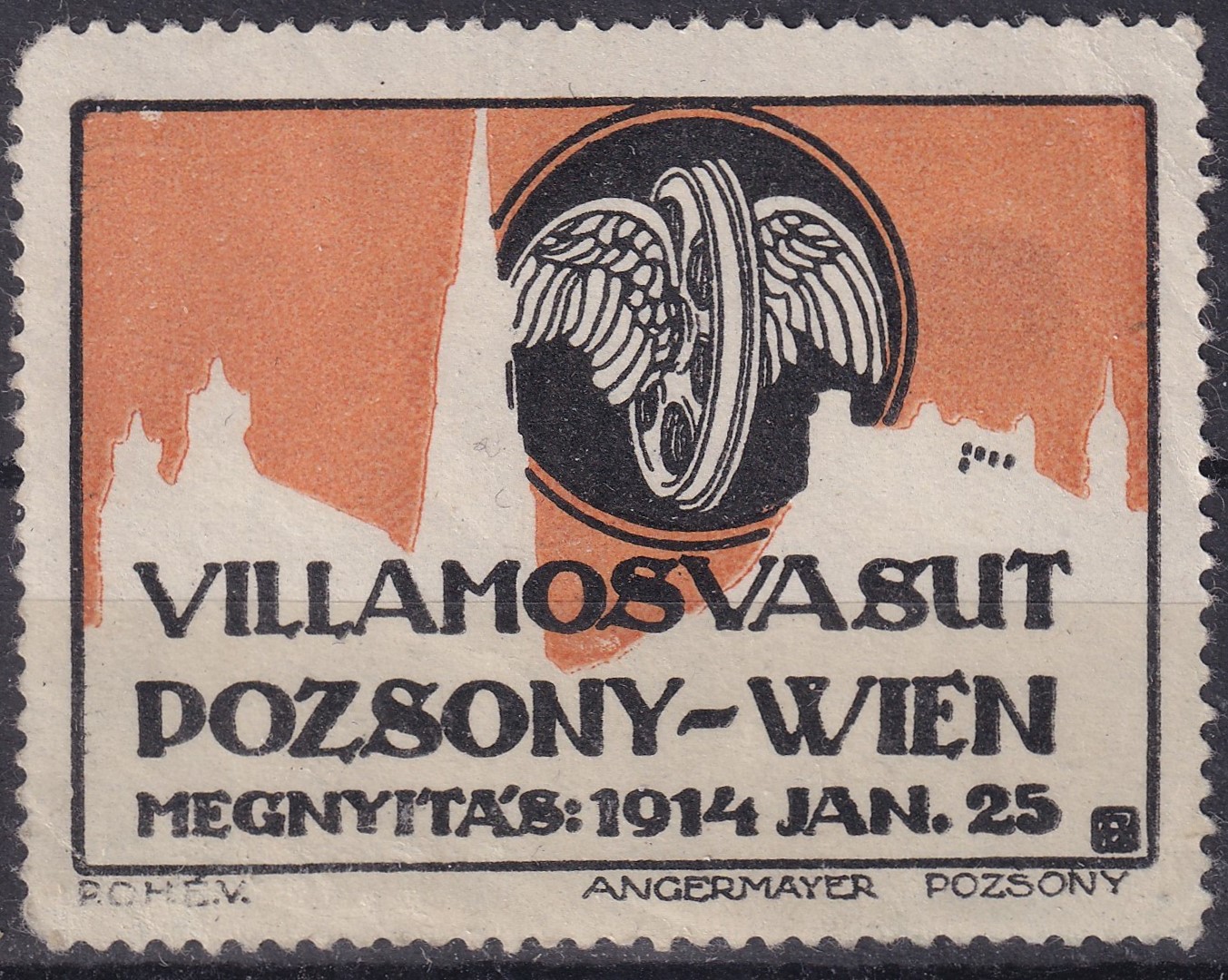 IMG_20260224_0006.3 1914. Villamosvasút Pozsony-Wienm - alkalmi levélzáró bélyeg