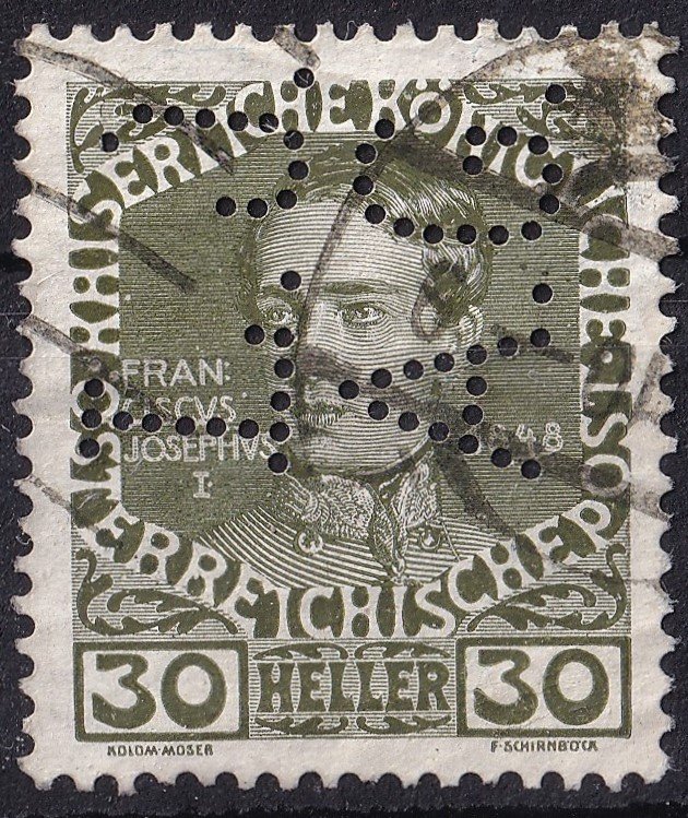 Ausztria *L.J./A.G.* perfin bélyeg