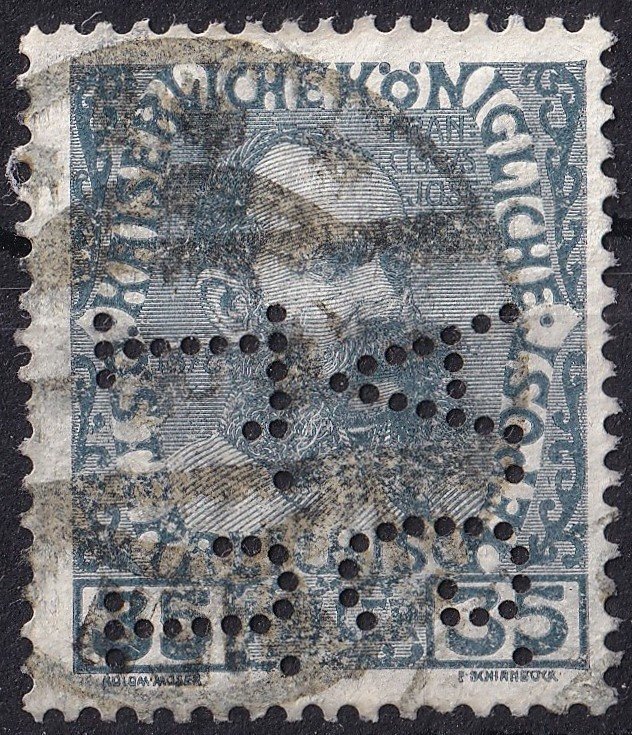 Ausztria *L.J./A.G.* perfin bélyeg