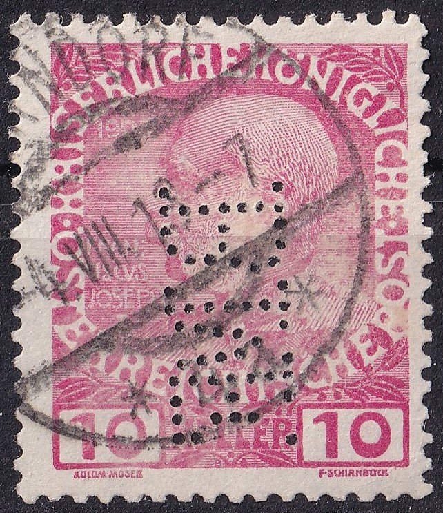 Ausztria *M.M.F.* perfin bélyeg