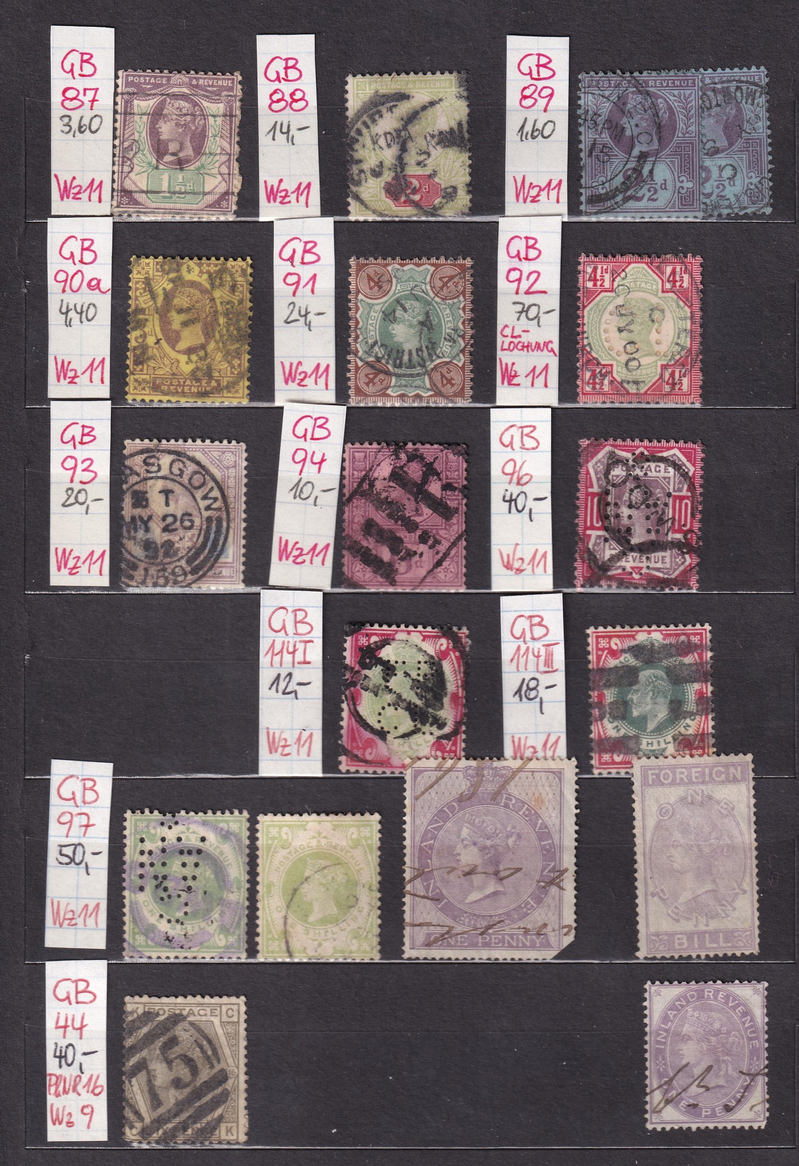 Nagy-Britannia kis gyűjtemény, magas katalógusértékkel, A5 méretű, jó minőségű (tokos) albumban