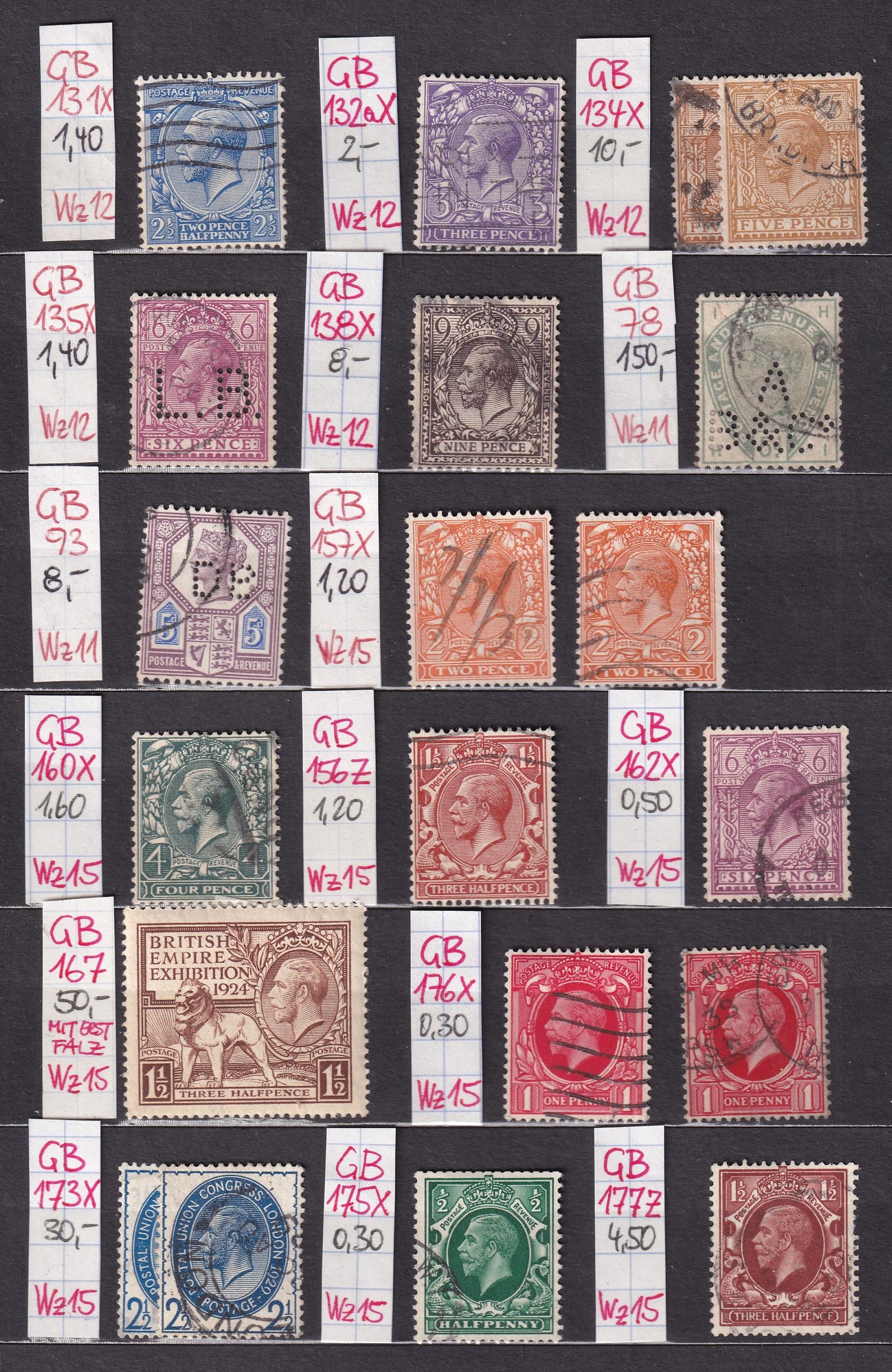 Nagy-Britannia kis gyűjtemény, magas katalógusértékkel, A5 méretű, jó minőségű (tokos) albumban