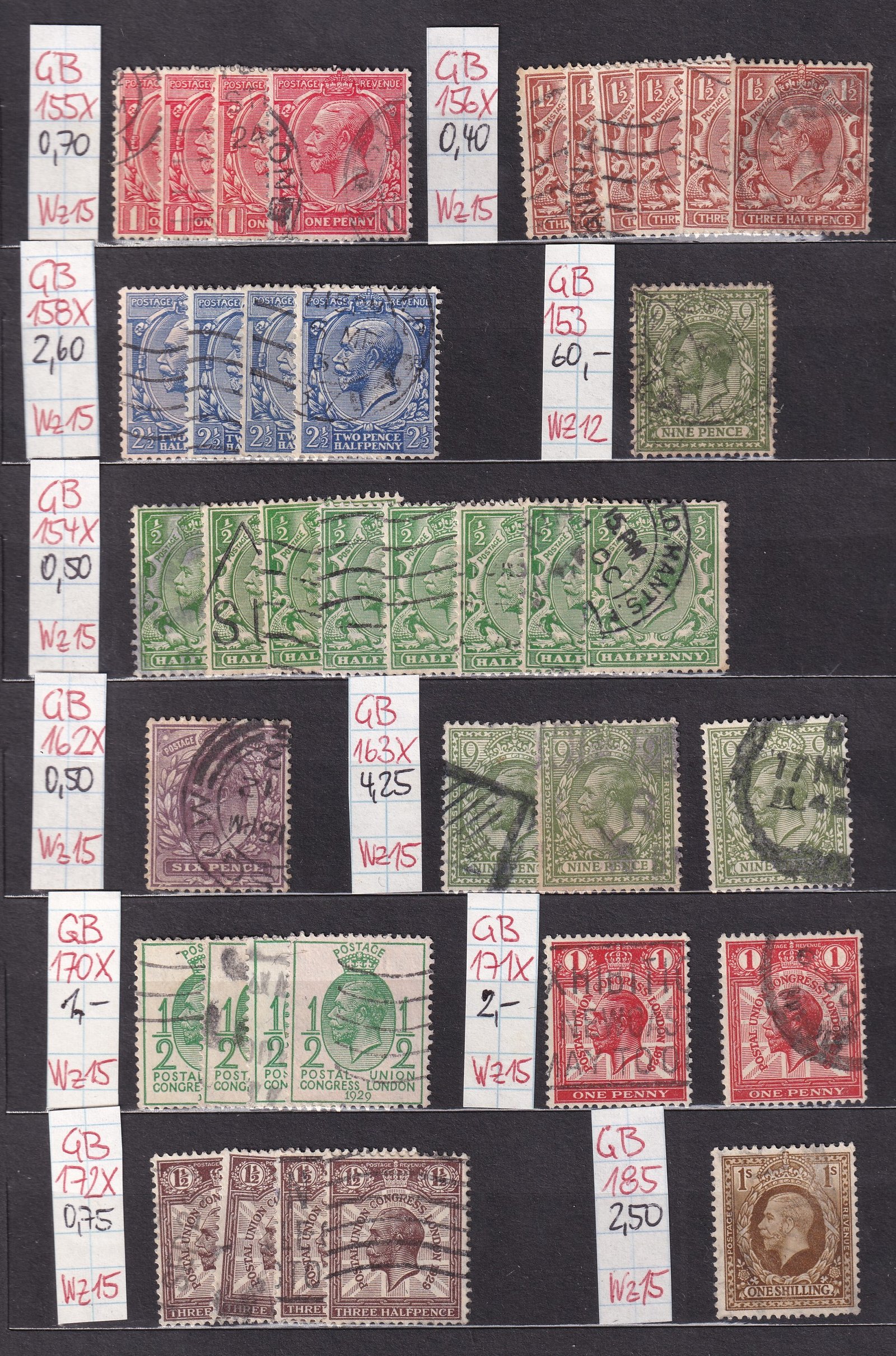 Nagy-Britannia kis gyűjtemény, magas katalógusértékkel, A5 méretű, jó minőségű (tokos) albumban