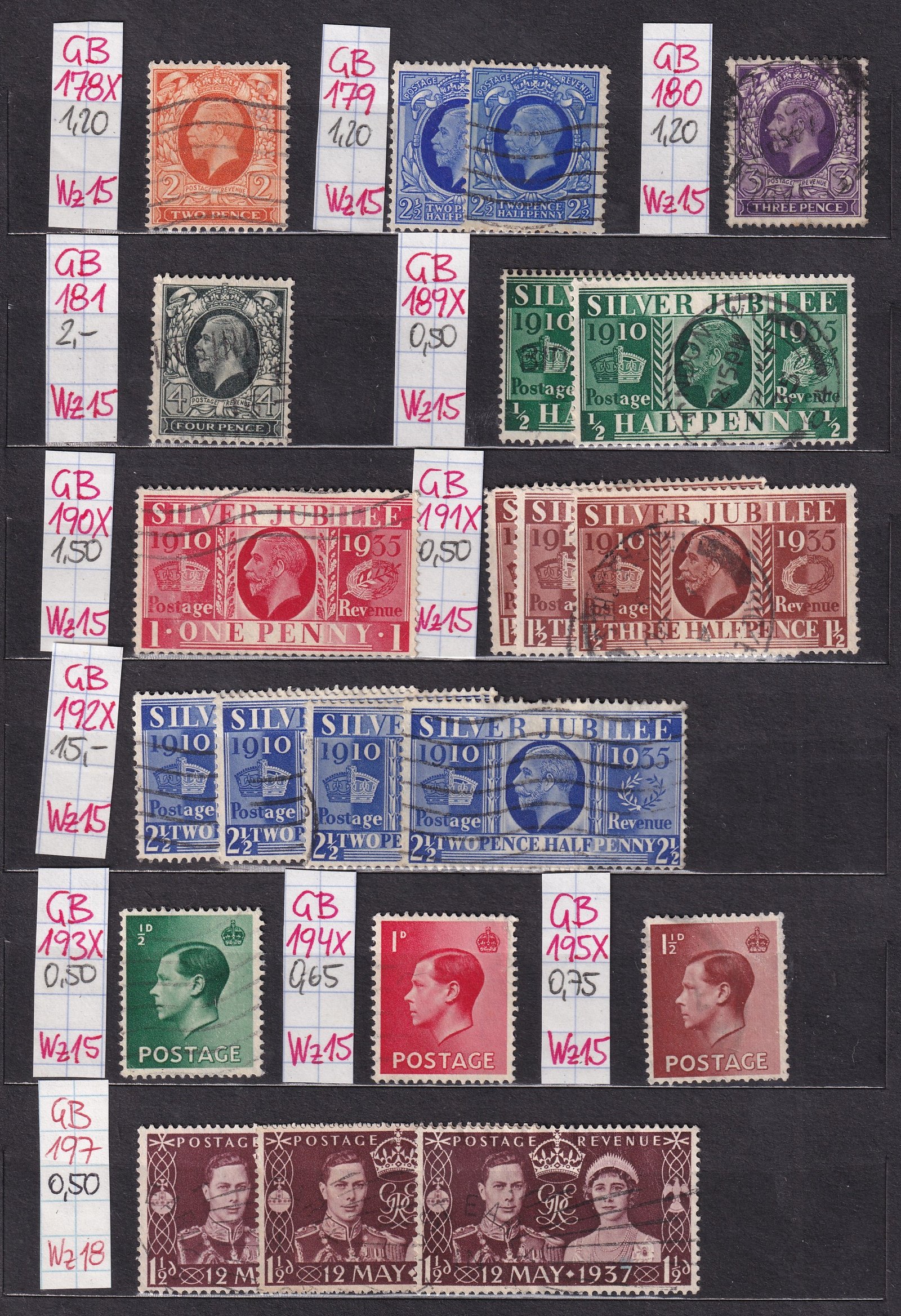 Nagy-Britannia kis gyűjtemény, magas katalógusértékkel, A5 méretű, jó minőségű (tokos) albumban