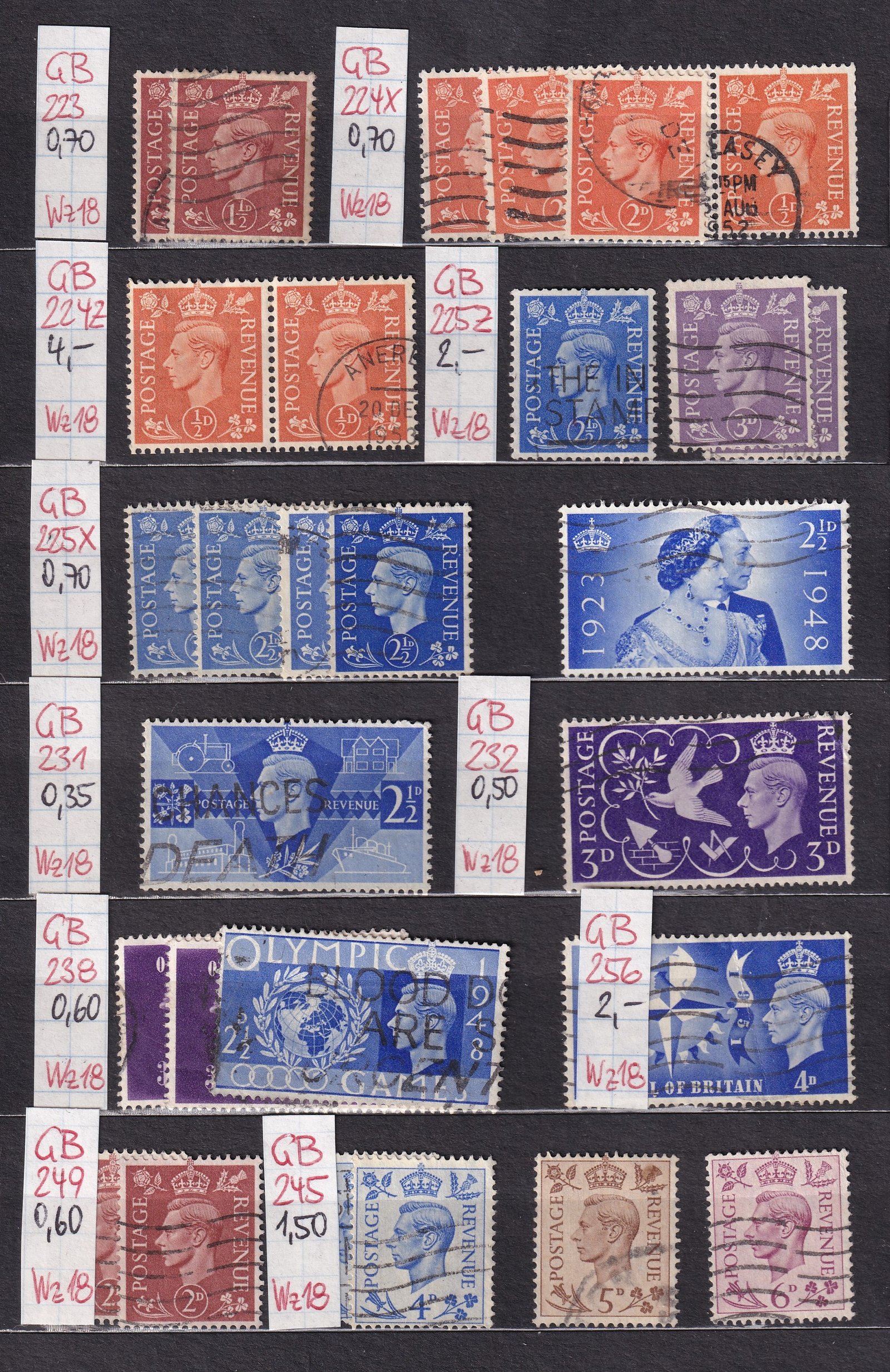 Nagy-Britannia kis gyűjtemény, magas katalógusértékkel, A5 méretű, jó minőségű (tokos) albumban