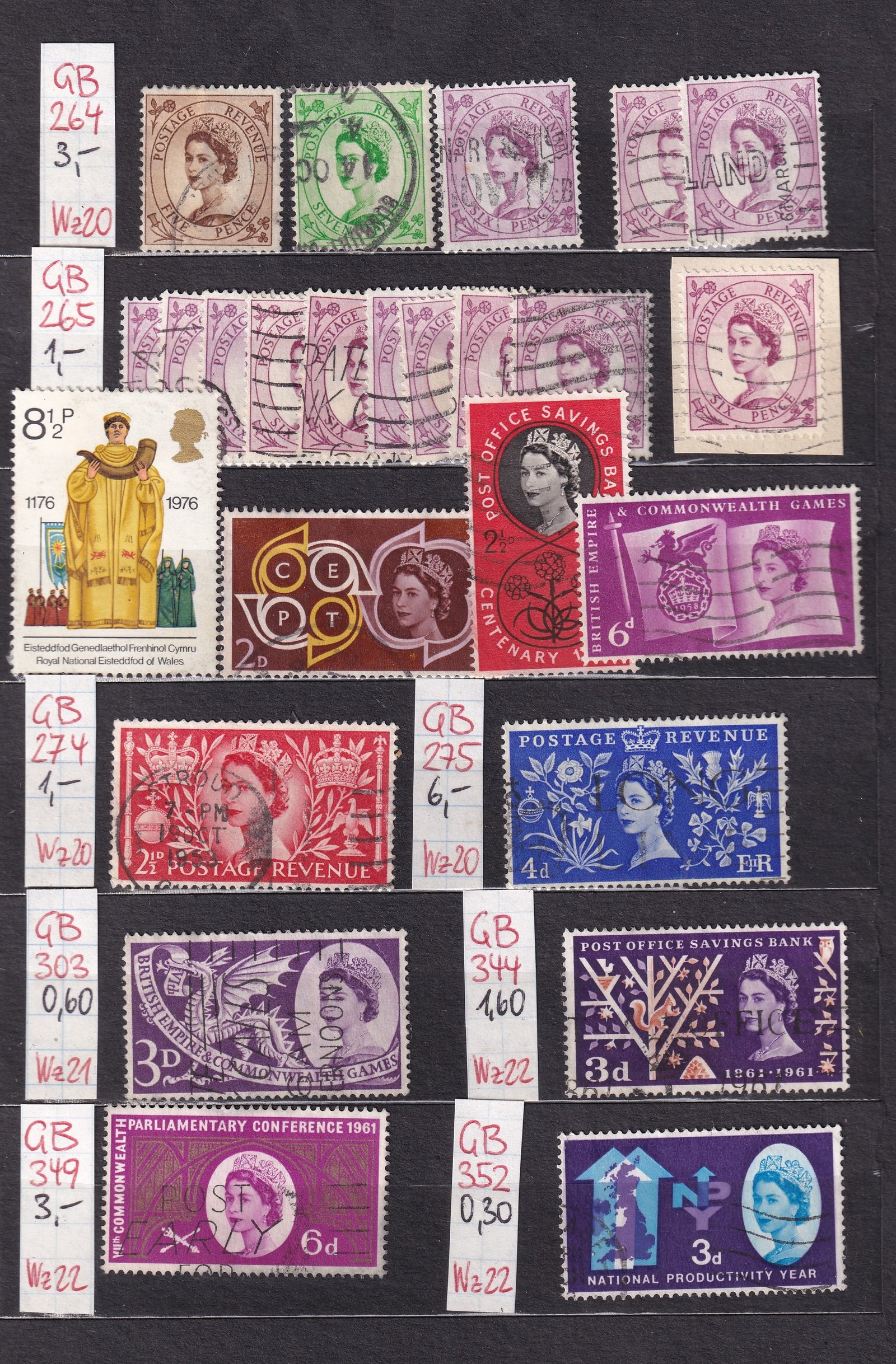 Nagy-Britannia kis gyűjtemény, magas katalógusértékkel, A5 méretű, jó minőségű (tokos) albumban