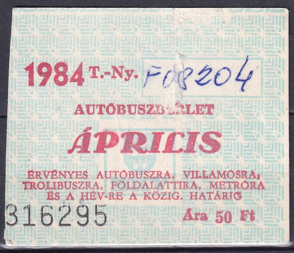 1884. BKV, Autóbuszbérlet – ÁPRILIS